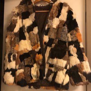 Real rabbit fur coat